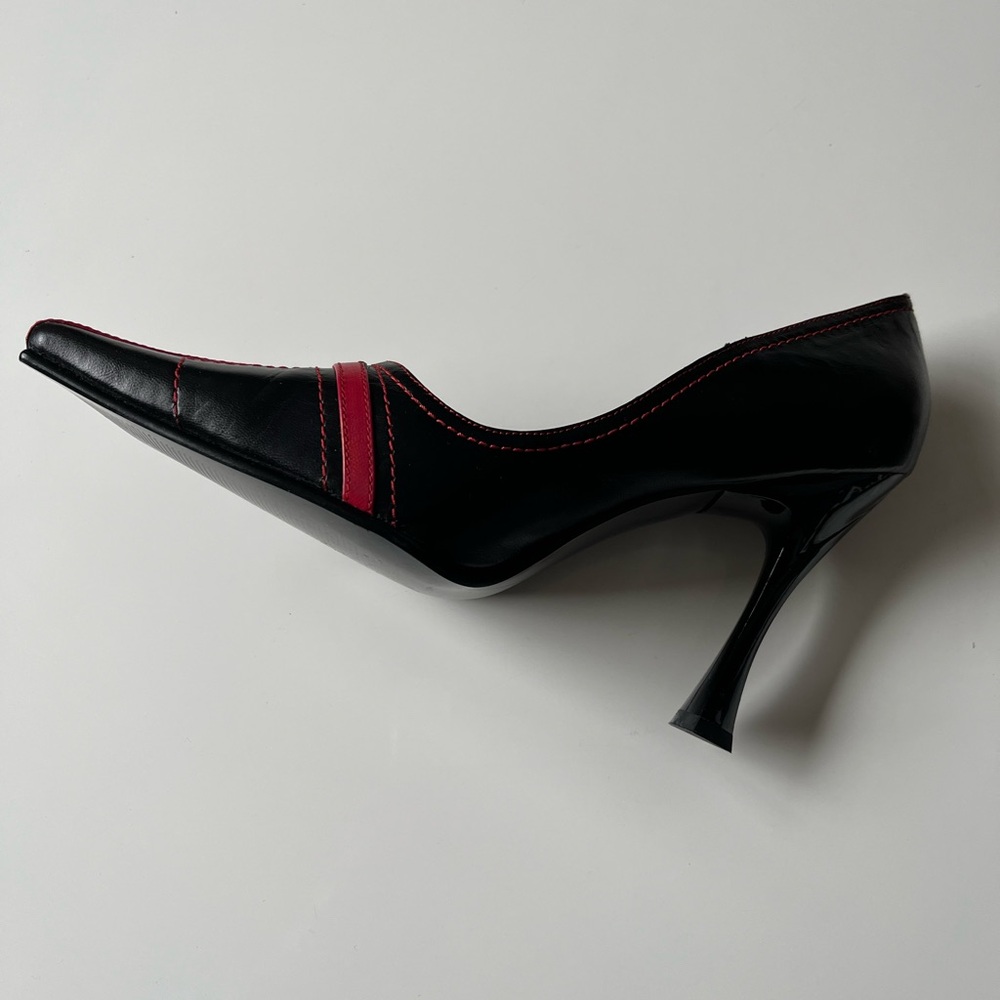 NYLA Black and Red Stiletto Heels Sz 8 - Picture 5 of 8